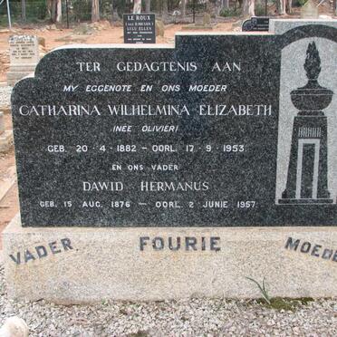 FOURIE Dawid Hermanus 1876-1957 &amp; Catharina Wilhelmina Elizabeth OLIVIER 1882-1953