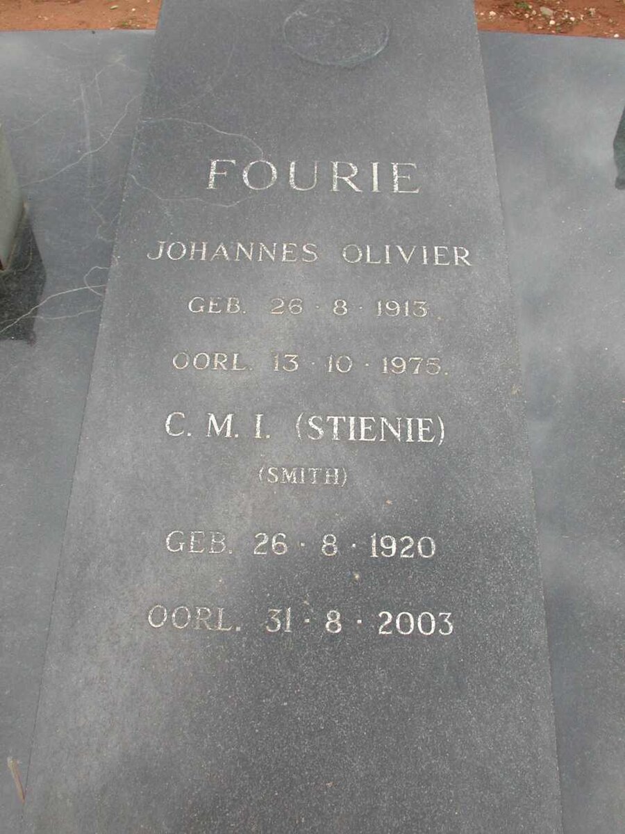 FOURIE Johannes Olivier 1913-1975 &amp; C.M.I. SMITH 1920-2003