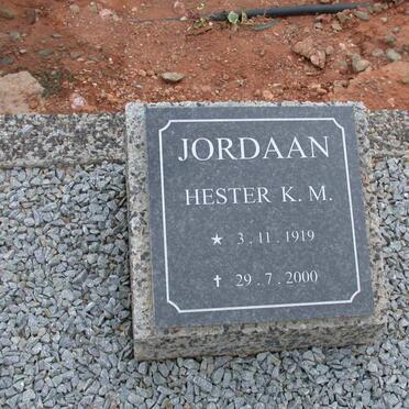 JORDAAN Hester K.M. 1919-2000