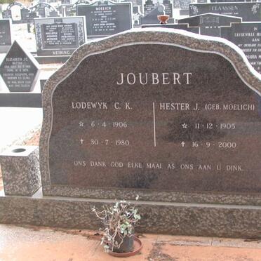 JOUBERT Lodewyk C.K. 1906-1980 &amp; Hester J. MOELICH 1905-2000