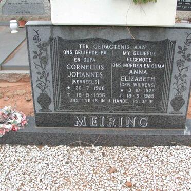 MEIRING Cornelius Johannes 1928-1996 &amp; Anna Elizabeth WILKENS 1926-1985
