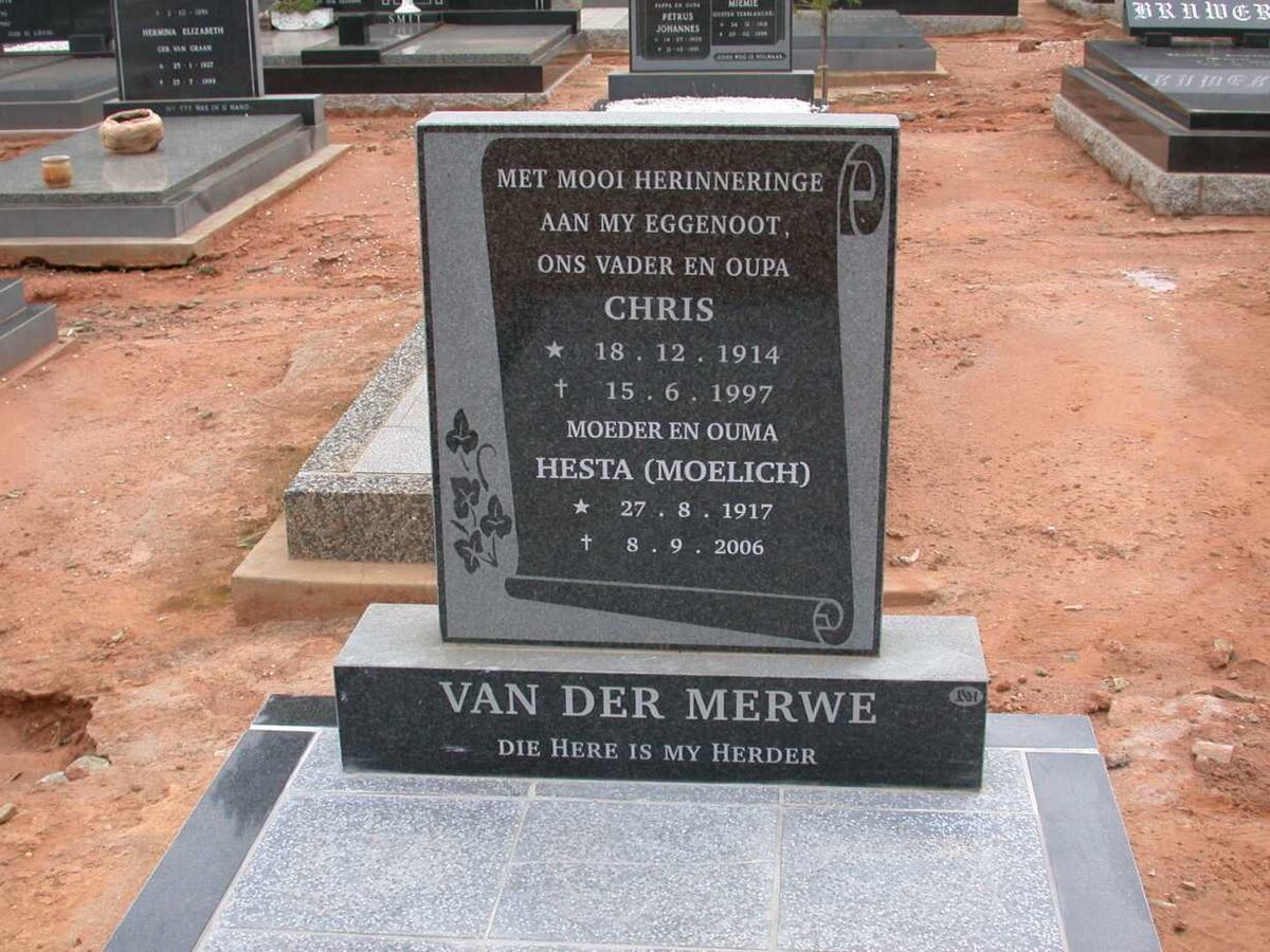 MERWE Chris, van der 1914-1997 &amp; Hesta MOELICH 1917-2006