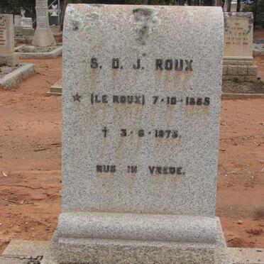 ROUX Jacobus Gerhardus 1878-1944 &amp; S.D.J. LE ROUX 188?-1975