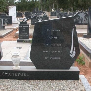 SWANEPOEL Johannes M. 1898-1976 &amp; Hannie 1910-1994 
