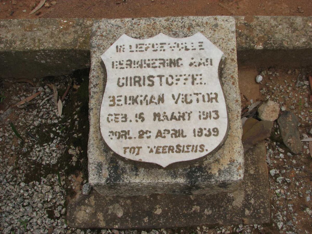 VICTOR Christoffel Beukman 1913-1939