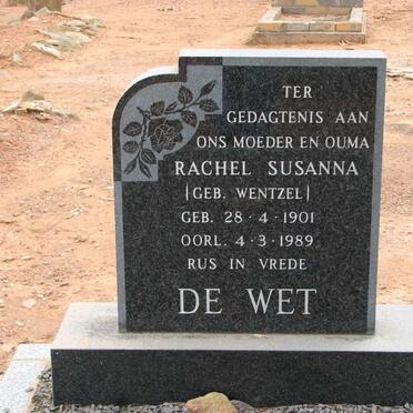 WET Rachel Susanna, de nee WENTZEL 1901-1989