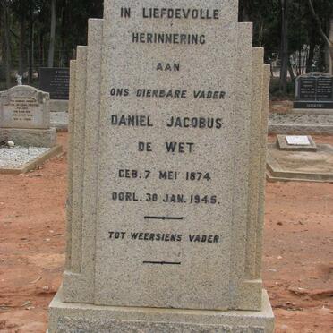 WET Daniel Jacobus, de 1874-1945