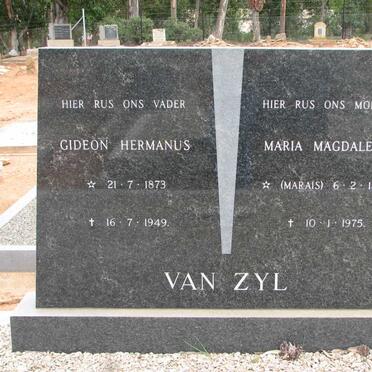ZYL Gideon Hermanus, van 1873-1949 &amp; Maria Magdalena MARAIS 1886-1975