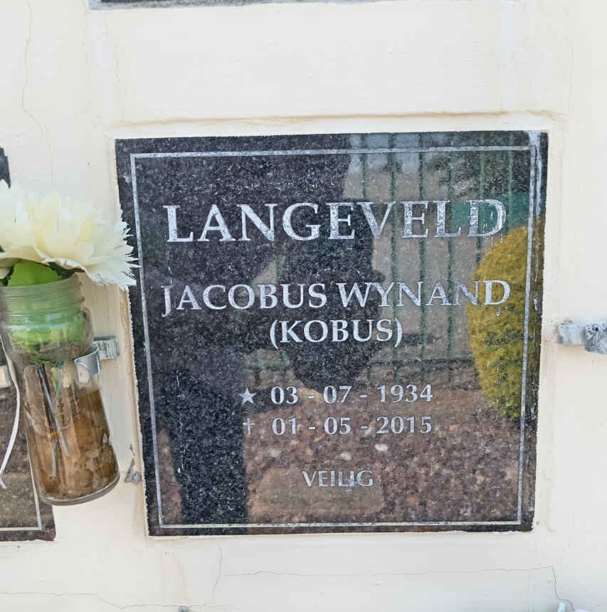 LANGEVELD Jacobus Wynand 1934-2015