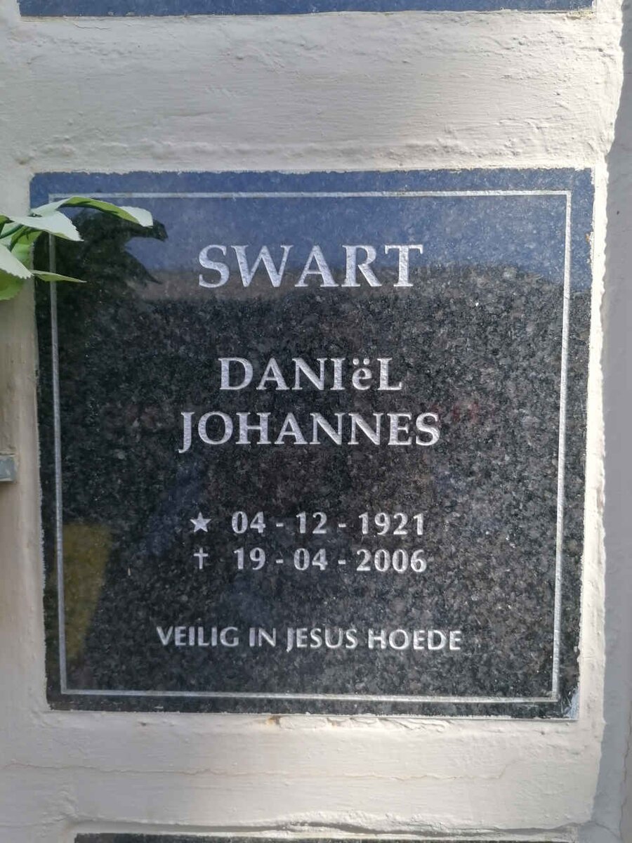 SWART Daniel Johannes 1921-2006