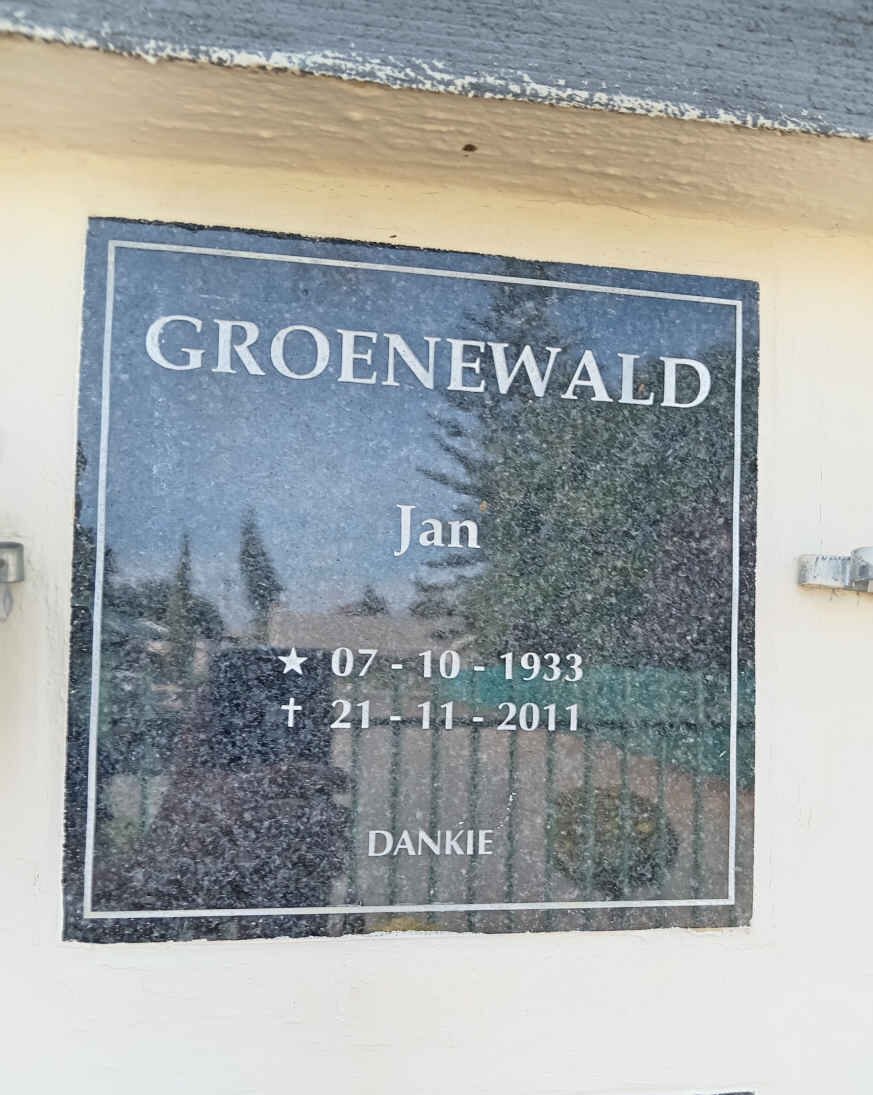 GROENEWALD Jan 1933-2011