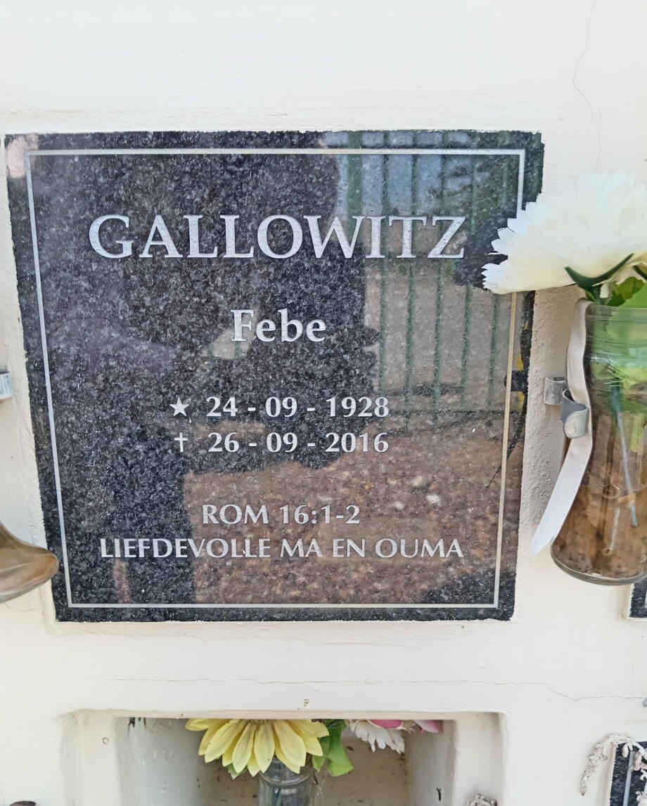 GALLOWITZ Febe 1928-2016