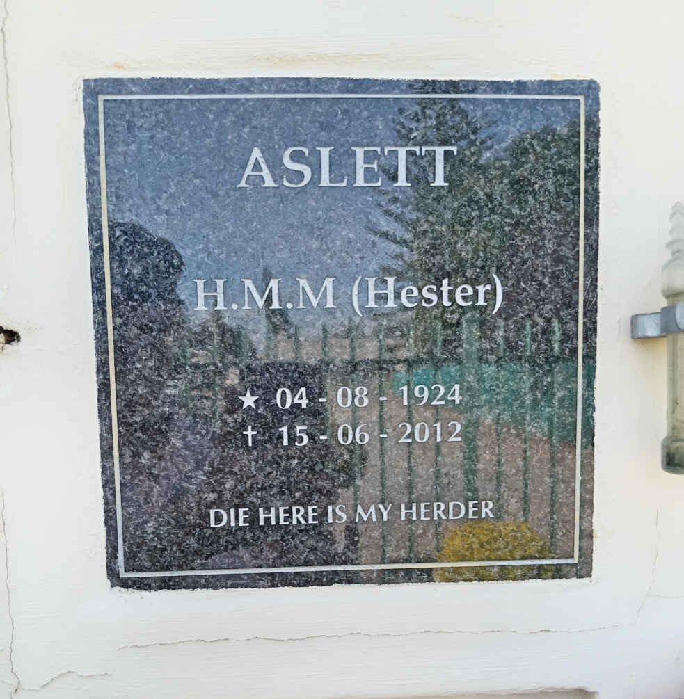 ASLETT H.M.M. 1924-2012