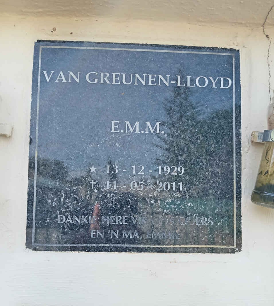 LLOYD E.M.M., van GREUNEN- 1929-2011