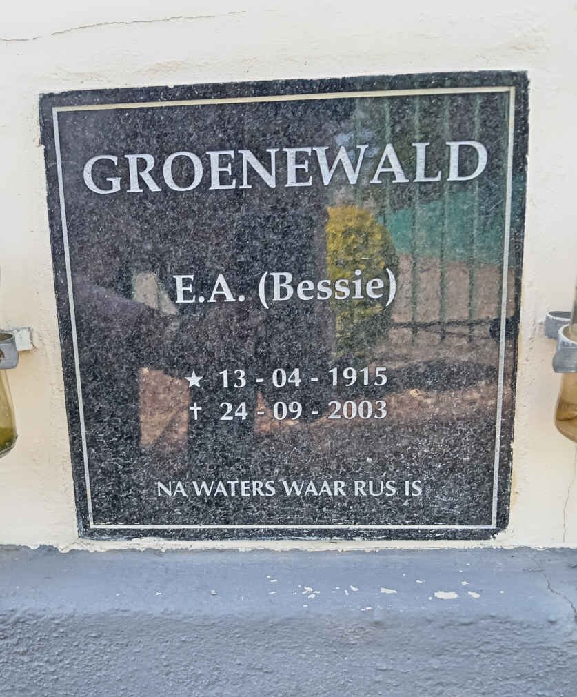 GROENEWALD E.A. 1915-2003