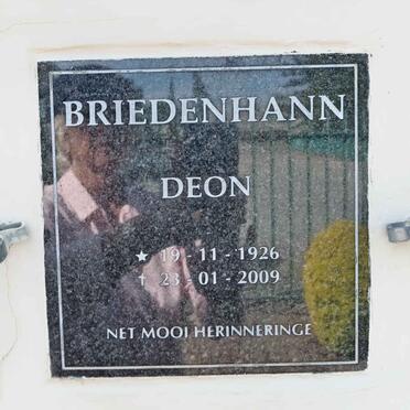 BRIEDENHANN Deon 1926-2009