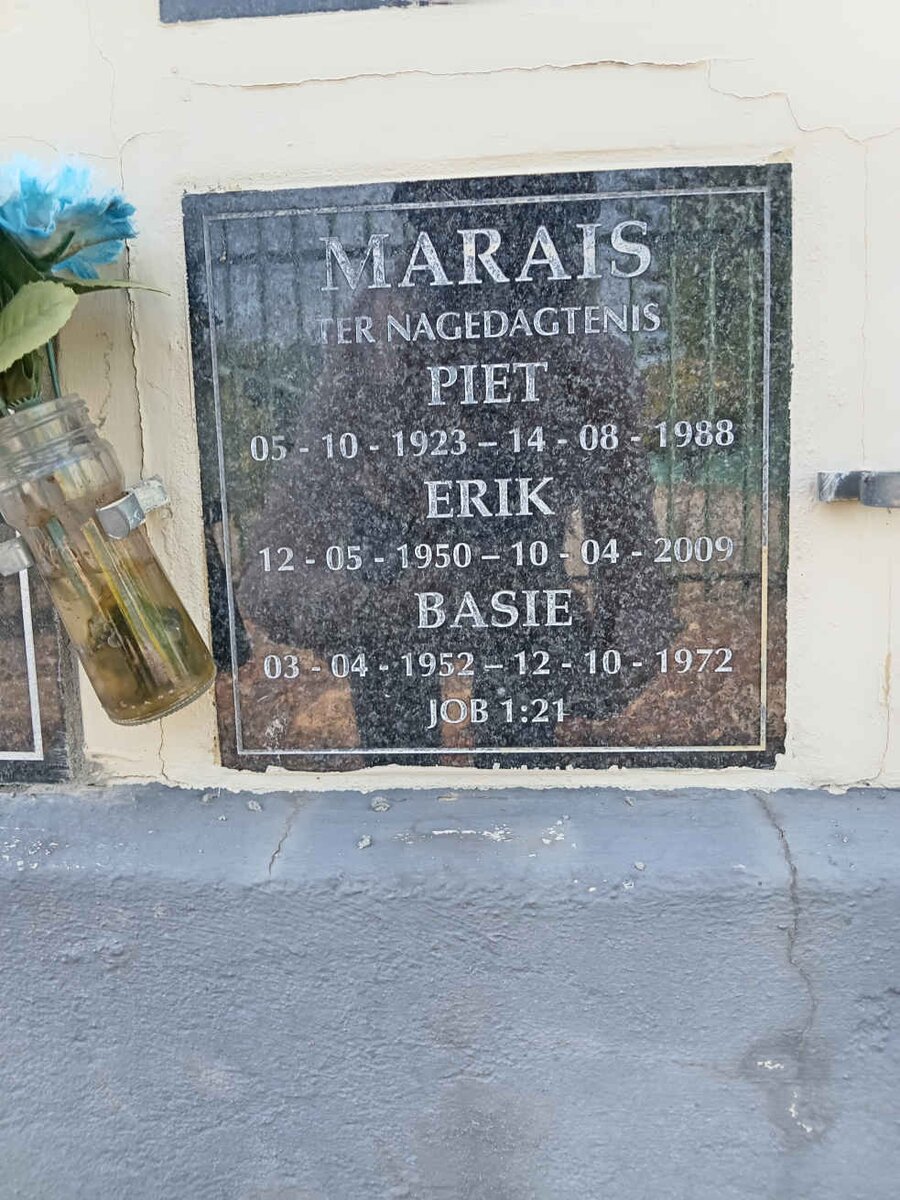 MARAIS Piet 1923-1988 :: MARAIS Erik 1950-2009 :: MARAIS Basie 1952-1972