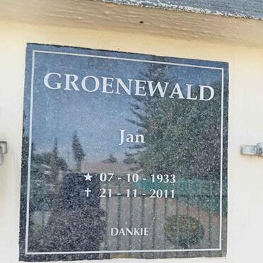 GROENEWALD Jan 1933-2011