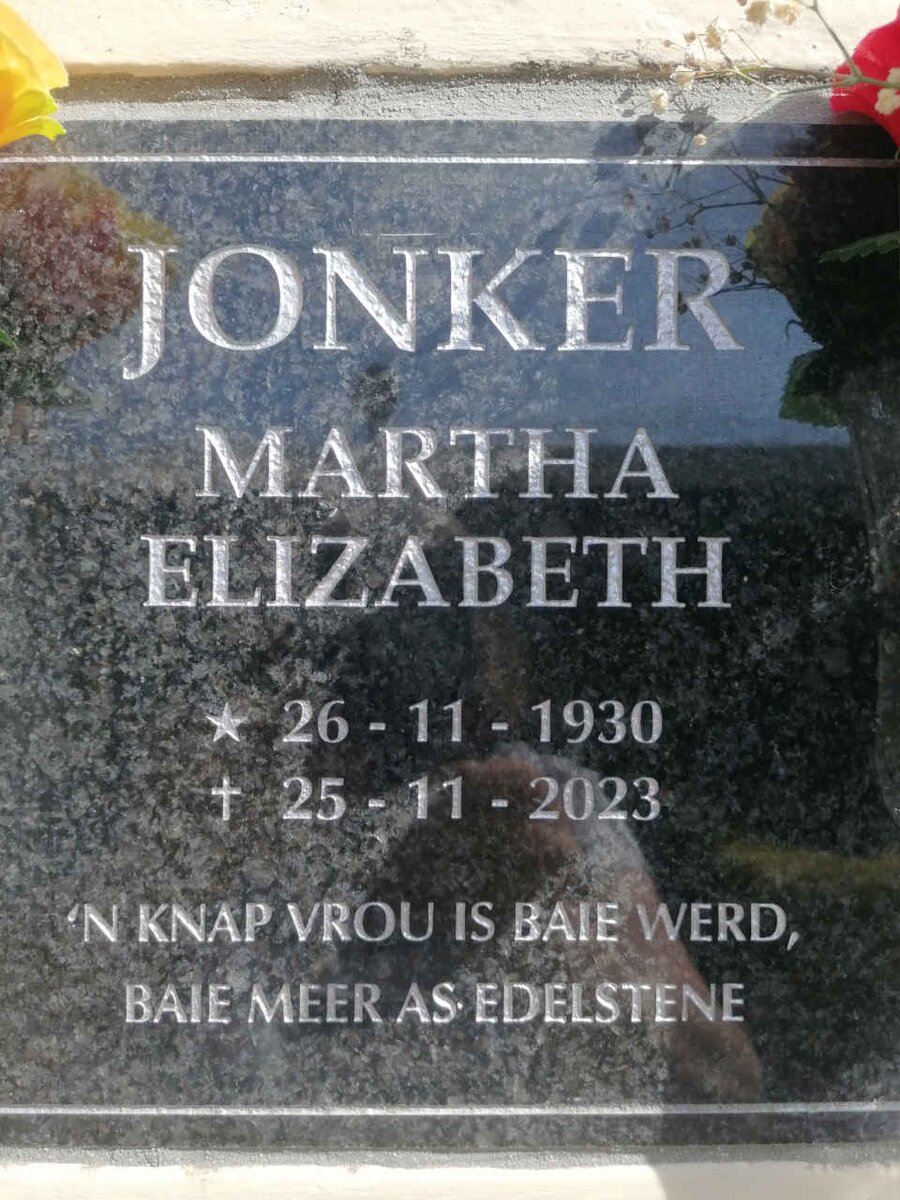 JONKER Martha Elizabeth 1930-2023