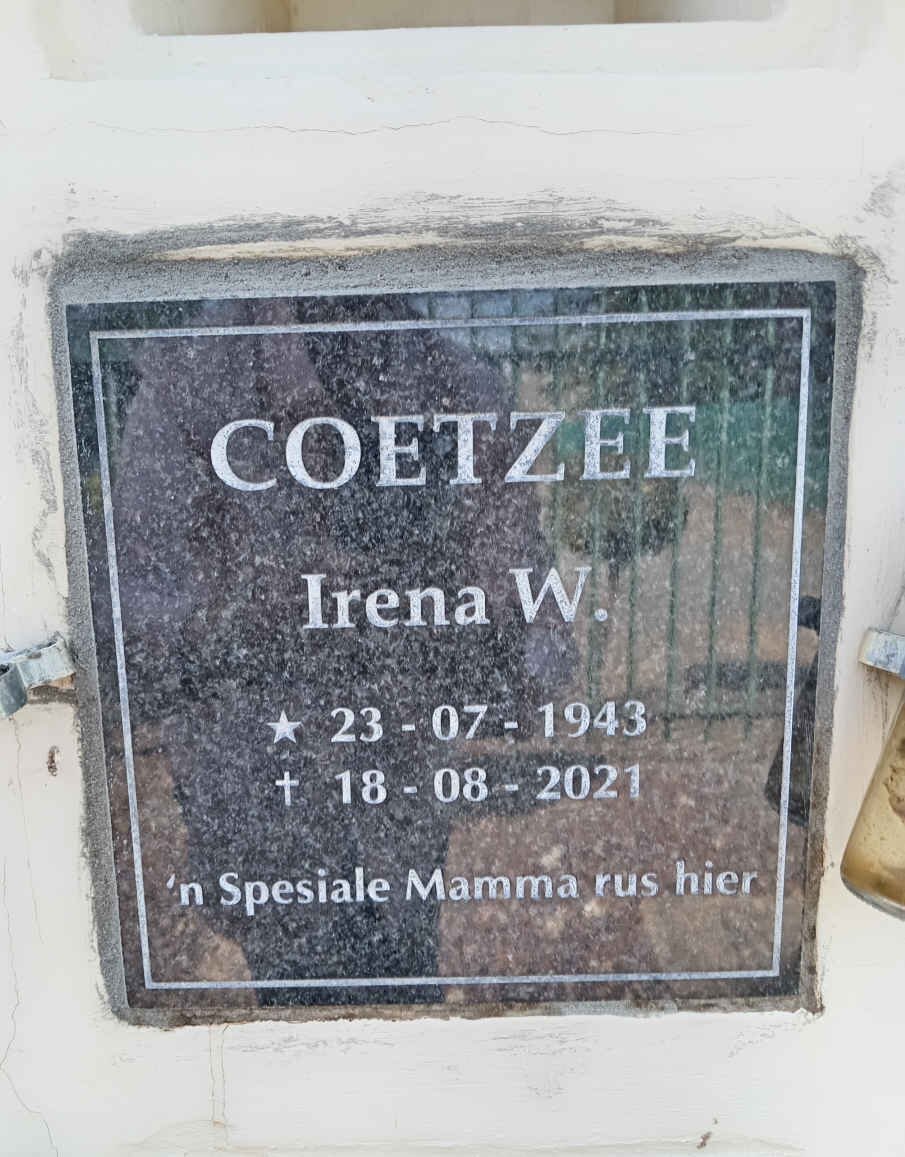 COETZEE Irena W. 1943-2021