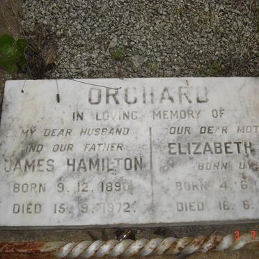 ORCHARD James Hamilton 1890-1972 &amp; Elizabeth F.H. UYS 1893-1985