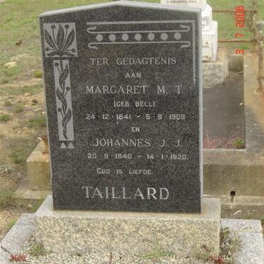 TAILLARD Johannes J.J . 1840-1920 &amp; Margaret M.T. BELL 1841-1909