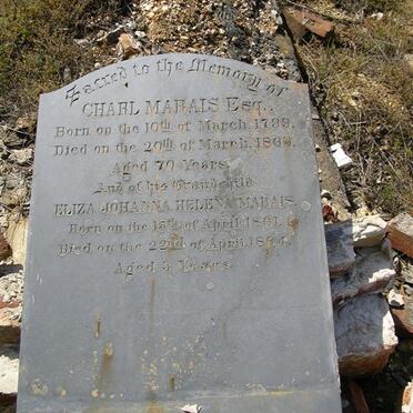 MARAIS Charl 1799-1869 :: MARAIS Eliza Johanna Helena 1861-1864