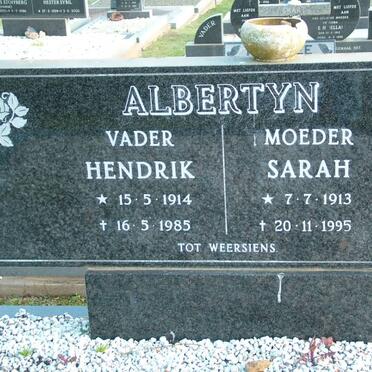 ALBERTYN Hendrik 1914-1985 &amp; Sarah 1913-1995