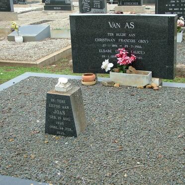 AS Christiaan Francois, van 1891-1966 &amp; Elsabe Luitjie 1895-1987 :: VAN AS Joan 1926-1929