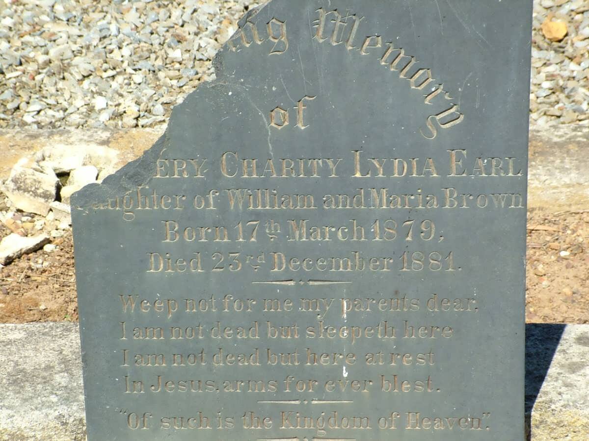 BROWN ?ery Charity Lydia Earl 1879-1881