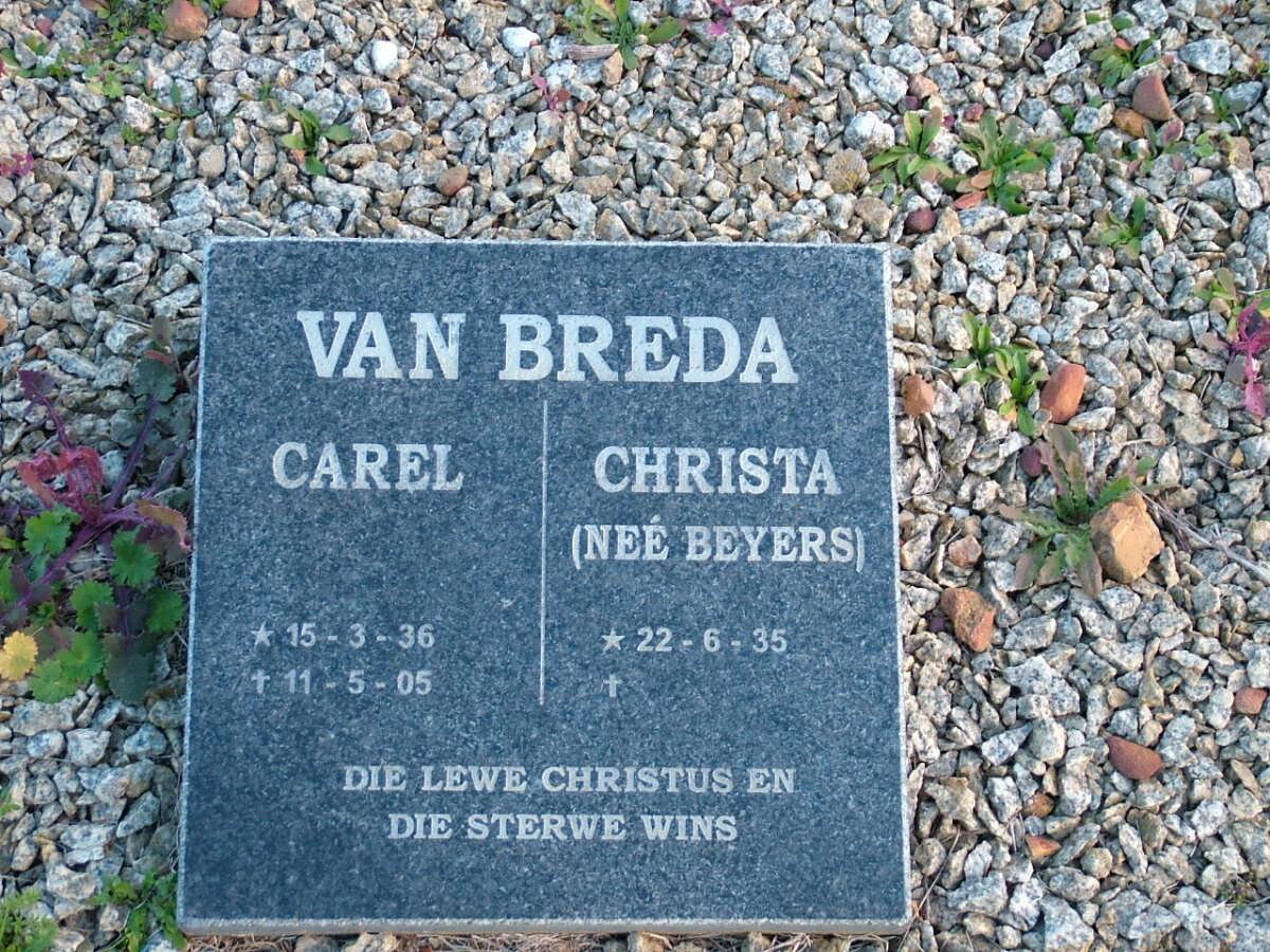BREDA Carel, van 1936-2005 &amp; Christa BEYERS 1935-