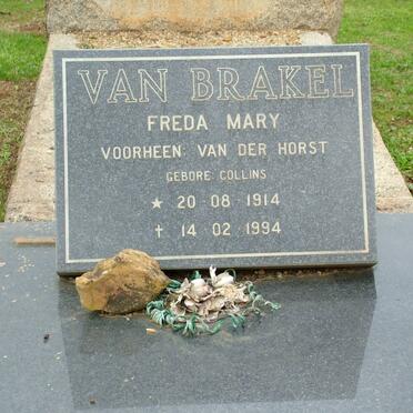 BRAKEL Freda Mary, van voorheen VAN DER HORST nee COLLINS 1914-1994
