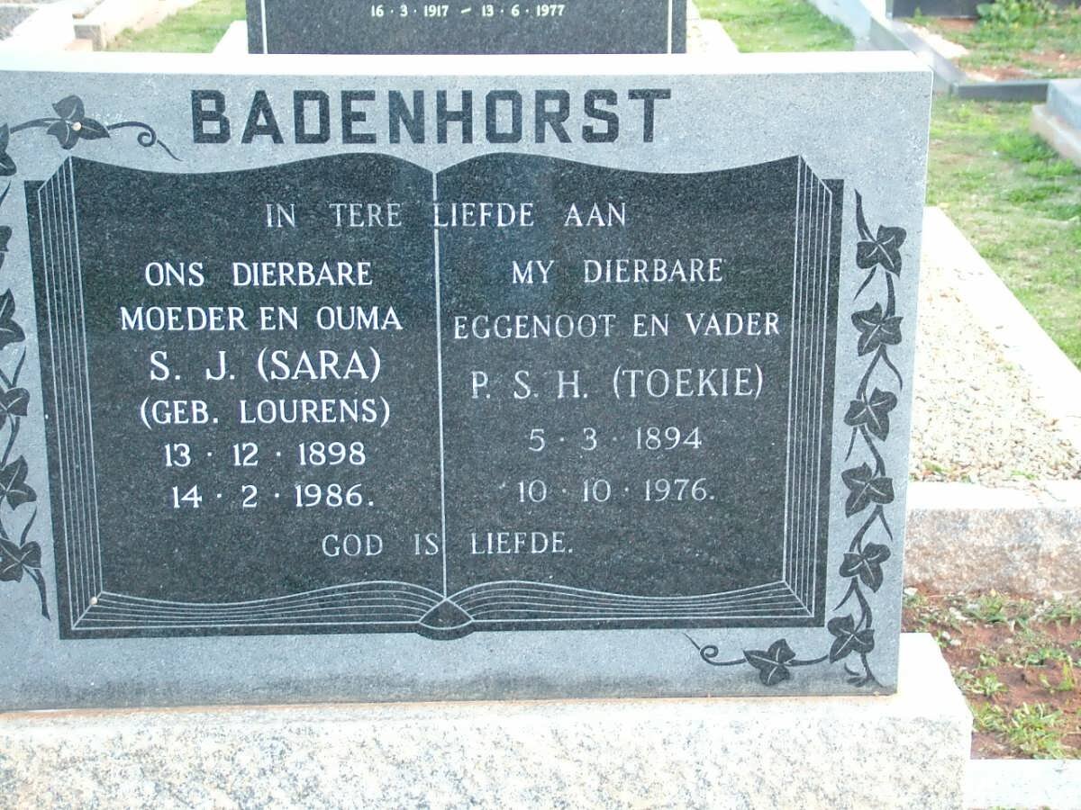 BADENHORST P.S.H. 1894-1976 &amp; S.J. LOURENS 1898-1986