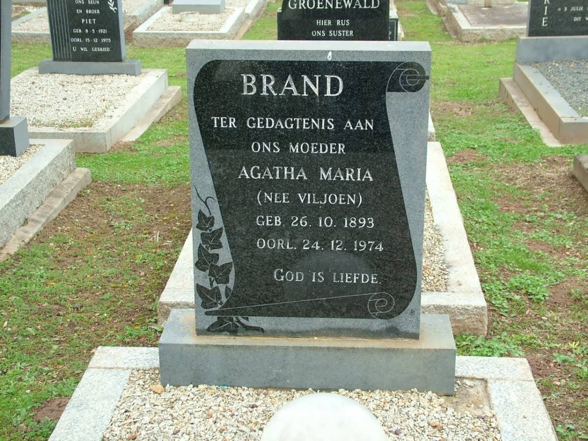 BRAND Agatha Maria nee VILJOEN 1893-1974