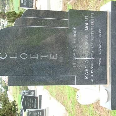 CLOETE Mary-Ann Susan -1972