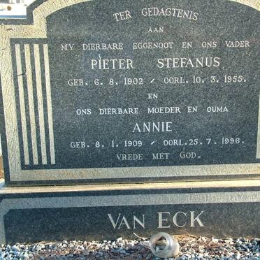 ECK Pieter Stefanus, van 1902-1955 &amp; Annie 1909-1996