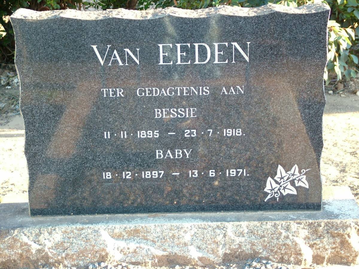 EEDEN Bessie, van 1895-1918 :: VAN EEDEN Baby 1897-1971