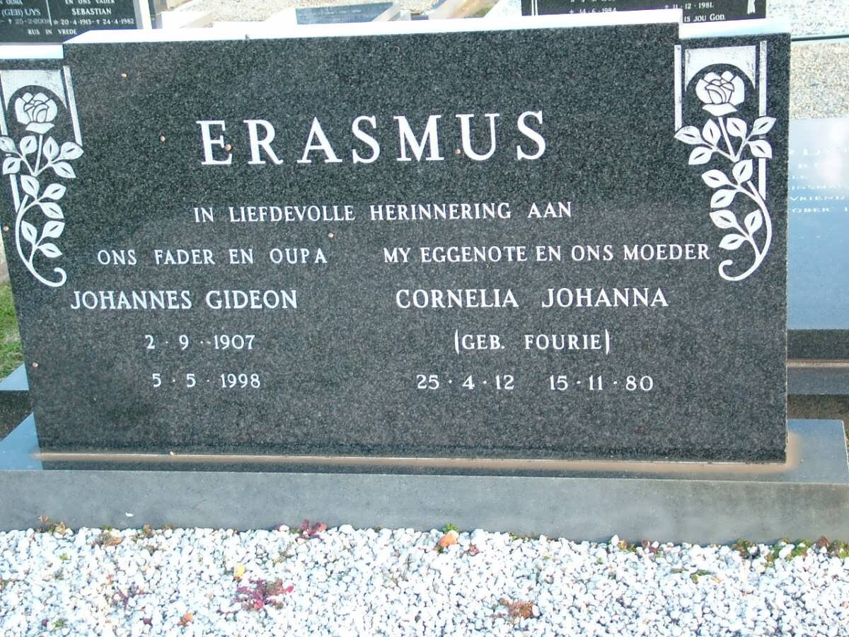 ERASMUS Johannes Gideon 1907-1998 &amp; Cornelia Johanna FOURIE 1912-1980