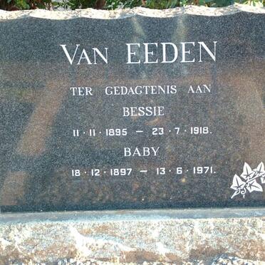 EEDEN Bessie, van 1895-1918 :: VAN EEDEN Baby 1897-1971