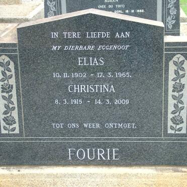 FOURIE Elias 1902-1965 &amp; Christina 1915-2009