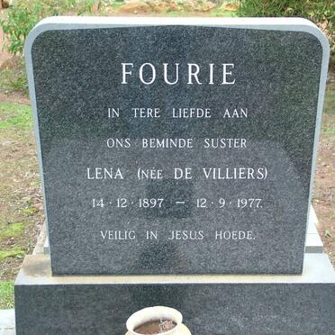 FOURIE Lena nee DE VILLIERS 1897-1977