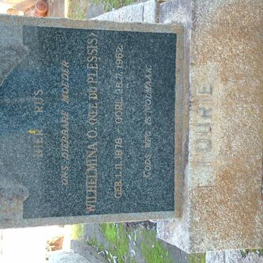 FOURIE Wilhelmina O. nee DU PLESSIS 1878-1962