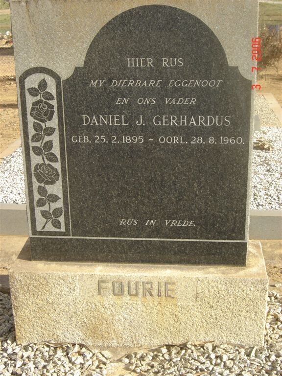 FOURIE Daniel J. Gerhardus 1895-1960