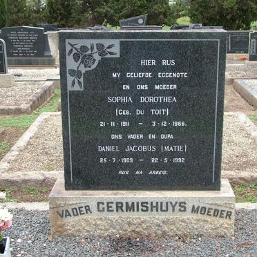 GERMISHUYS Daniel Jacobus 1909-1992 &amp; Sophia Dorothea DU TOIT 1911-1966