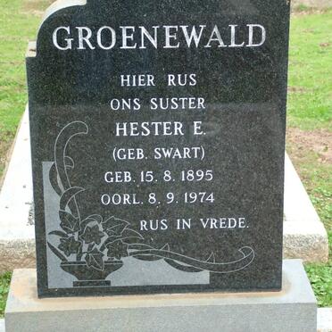GROENEWALD Hester E. nee SWART 1895-1974