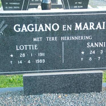 GAGIANO Lottie 1911-1989 :: MARAIS Sannie 1913-1989