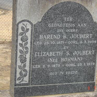 JOUBERT Barend B. 1871-1954 &amp; Elizabeth S.BOSMAN 1879-1959