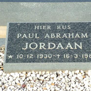 JORDAAN Paul Abraham 1930-1983