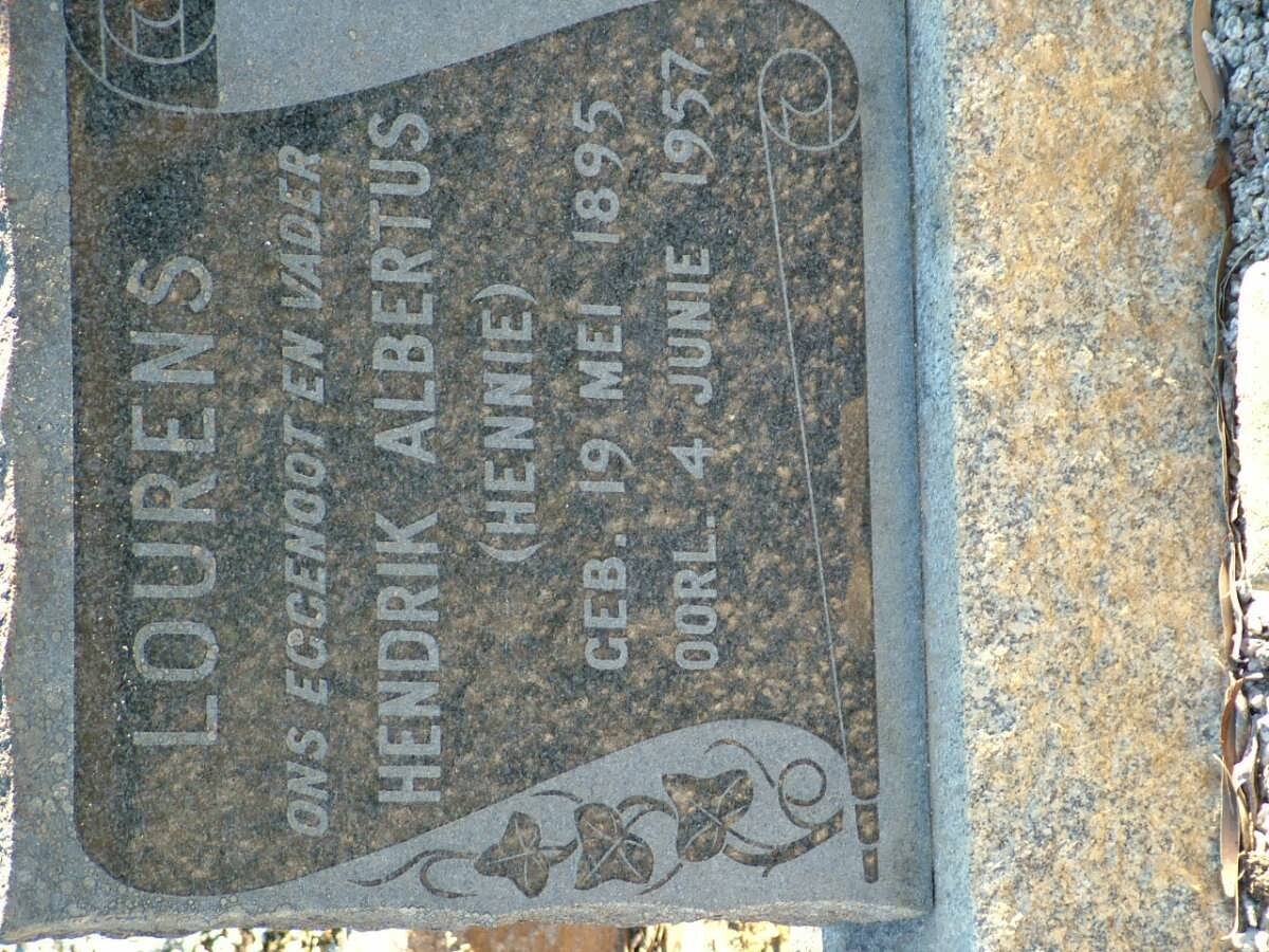 LOURENS Hendrik Albertus 1895-1957