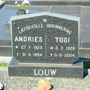 LOUW Andries 1923-1994 &amp; Tooi 1928-2004